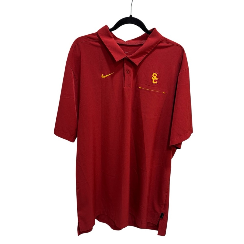 Nike USC Trojans Dri Fit Embroidered SC & Swoosh Logos Short Sleeve Polo XXL